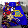 Tuvalu Polynesian Bedding Set - Tribal Flower With Special Turtles Blue Color 3