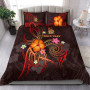 New Caledonia Polynesian Personalised Bedding Set - Legend Of New Caledonia (Red) 1