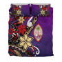 Guam Bedding Set - Tribal Flower With Special Turtles Purple Color 3