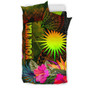 Marshall Islands Polynesian Personalised Bedding Set - Hibiscus And Banana Leaves 2