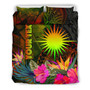 Marshall Islands Polynesian Personalised Bedding Set - Hibiscus And Banana Leaves 3