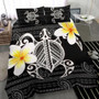 Hawaii Bedding Set - Turtle Plumeria Flowers Polynesian Pattern 1