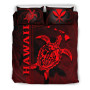 Polynesian Hawaii Duvet Cover Set - Turtle Hawaiian Red 2