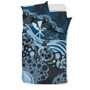 Polynesian Duvet Cover Set - Hawaii Bedding Set Dark Blue Turtle Hibiscus 3