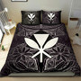 Polynesian Bedding Set - Hawaii Duvet Cover White Hibiscus Coat Of Arms 2