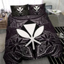 Polynesian Bedding Set - Hawaii Duvet Cover White Hibiscus Coat Of Arms 3