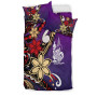 New Caledonia Bedding Set - Tribal Flower With Special Turtles Purple Color 2