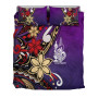 New Caledonia Bedding Set - Tribal Flower With Special Turtles Purple Color 3