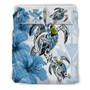 Polynesian Duvet Cover Set - Hawaii Bedding Set Polynesia Turtle Hibiscus Blue 2