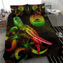 American Samoa Polynesian Bedding Set - Turtle With Blooming Hibiscus Reggae 3