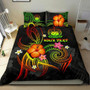Hawaii Polynesian Bedding Set - Turtle With Blooming Hibiscus Red 5