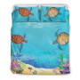 Polynesian Hawaii Custom Personalised Bedding Set - Humpback Whale With Tropical Flowers (White) 5