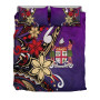 Fiji Bedding Set - Tribal Flower With Special Turtles Purple Color 3