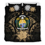 Nauru Duvet Cover Set - Nauru Coat Of Arms & Brown Hibiscus 1