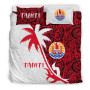 Tahiti Duvet Cover Set - Tahiti Coat Of Arms & Coconut Tree 1