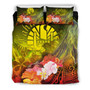 Tahiti Bedding Set - Humpback Whale With Tropical Flowers (Yellow) 3