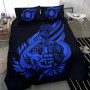 Polynesian Bedding Set - Nauru Duvet Cover Set Father And Son Blue 1