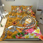 [Custom Personalised] Samoa Bedding Set- Humpback Whale With Tropical Flowers (Yellow) 5