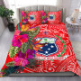 Samoa Bedding Set - Hibiscus Polynesian Pattern Red Version 1