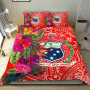 Polynesian Duvet Cover Set - Tahiti Bedding Set Shark Polynesia Compass Plumeria Blue 5