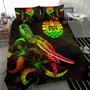 Tahiti Polynesian Bedding Set - Turtle With Blooming Hibiscus Reggae 3