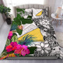 Tokelau Bedding Set White - Turtle Plumeria Banana Leaf 1