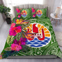 Tahiti Bedding Set - Hibiscus Polynesian Pattern Green Version 1
