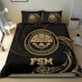 Polynesian Bedding Set - Federated States Of Micronesia Duvet Cover Set Gold Tribal Wave 1