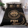 Polynesian Bedding Set - Federated States Of Micronesia Duvet Cover Set Gold Tribal Wave 2