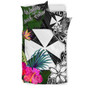 Wallis And Futuna Bedding Set - Turtle Plumeria Banana Leaf 2