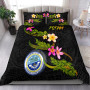 Federated States Of Micronesia Polynesian Bedding Set - Plumeria Tribal 1