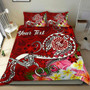 Tahiti Custom Personalised Bedding Set - Turtle Plumeria (Red) 1