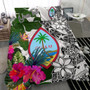 Guam Custom Personalised Bedding Set White - Turtle Plumeria Banana Leaf 3