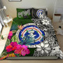 Northern Mariana Islands Bedding Set - Turtle Plumeria Banana Leaf 1