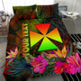 Wallis And Futuna Polynesian Personalised Bedding Set - Hibiscus And Banana Leaves 2