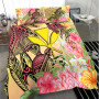 Kanaka Maoli Bedding Set - Flowers Tropical With Sea Animals 2