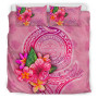 Fiji Polynesian Bedding Set - Turtle With Blooming Hibiscus Gold 5