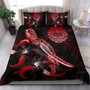 Tahiti Polynesian Bedding Set - Turtle With Blooming Hibiscus Red 1