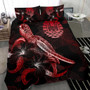 Tahiti Polynesian Bedding Set - Turtle With Blooming Hibiscus Red 3