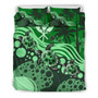 Polynesian Duvet Cover Set - Hawaii Bedding Set Green Turtle Hibiscus 2