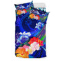 [Custom Personalised] Chuuk Bedding Set - Humpback Whale With Tropical Flowers (Blue) 2