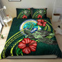 Polynesian Bedding Set - Federated States Of Micronesia Duvet Cover Set Green Turtle Hibiscus 1