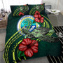 Polynesian Bedding Set - Federated States Of Micronesia Duvet Cover Set Green Turtle Hibiscus 3