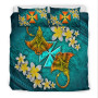 Marshall Islands Bedding Set - Turtle Plumeria Banana Leaf 5