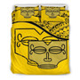 Marquesas Islands Duvet Cover Set - Tiki Face Pattern Yellow 2