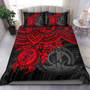 Vanuatu Polynesian Duvet Cover Set - Red Turtle 1