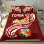 Tonga Bedding Set - Tonga Coat Of Arms With Polynesian Patterns 2