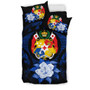 Tonga Duvet Cover Set - Tonga Coat Of Arms & Dark Blue Hibiscus 3