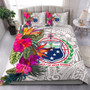 Samoa Bedding Set - Hibiscus Polynesian Pattern White Version 1