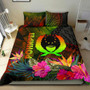 Pohnpei Polynesian Bedding Set - Hibiscus And Banana Leaves 1